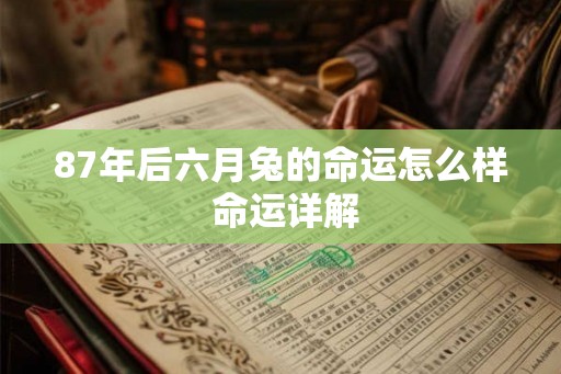 87年后六月兔的命运怎么样 命运详解