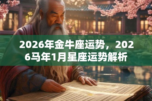 2026年金牛座运势，2026马年1月星座运势解析