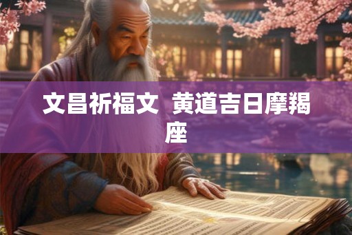 文昌祈福文  黄道吉日摩羯座