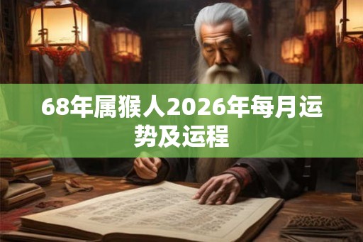 68年属猴人2026年每月运势及运程