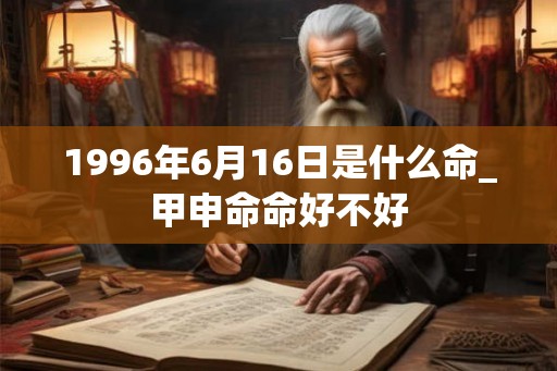 1996年6月16日是什么命_甲申命命好不好