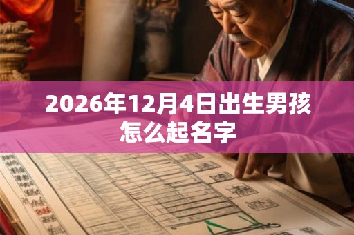 2026年12月4日出生男孩怎么起名字