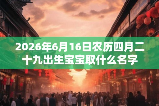 2026年6月16日农历四月二十九出生宝宝取什么名字