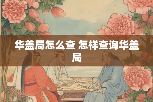 华盖局怎么查 怎样查询华盖局