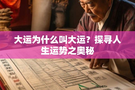 大运为什么叫大运？探寻人生运势之奥秘
