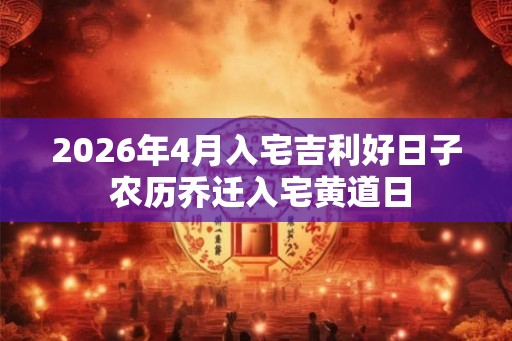 2026年4月入宅吉利好日子 农历乔迁入宅黄道日