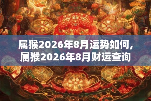 属猴2026年8月运势如何,属猴2026年8月财运查询 属猴2026年8月运势如何,属猴2026年8月财运查询