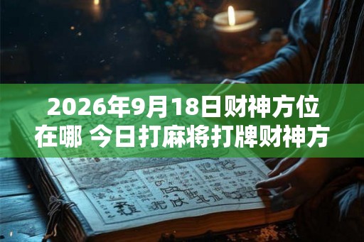 2026年9月18日财神方位在哪 今日打麻将打牌财神方位