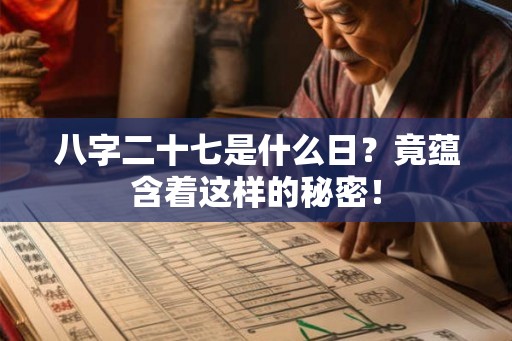 八字二十七是什么日？竟蕴含着这样的秘密！