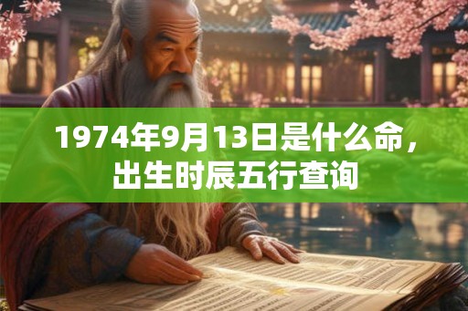 1974年9月13日是什么命，出生时辰五行查询