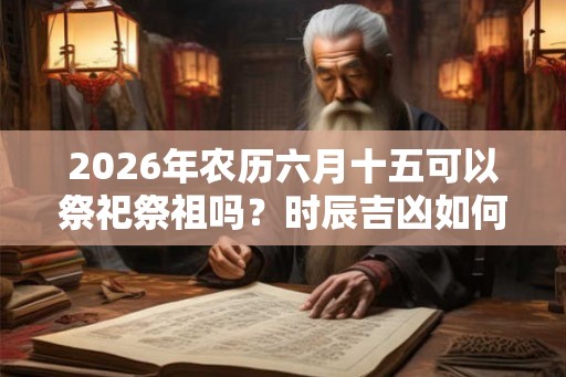 2026年农历六月十五可以祭祀祭祖吗？时辰吉凶如何？