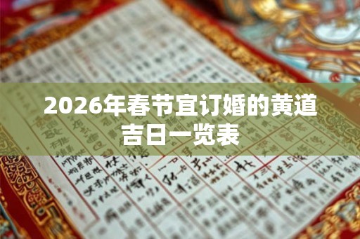 2026年春节宜订婚的黄道吉日一览表