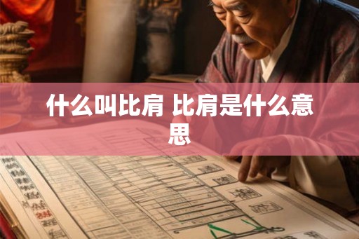 什么叫比肩 比肩是什么意思