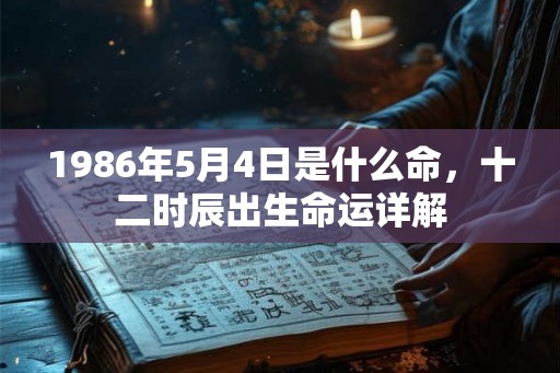 1986年5月4日是什么命,十二时辰出生命运详解 1986年5月4日是什么命,十二时辰出生命运详解