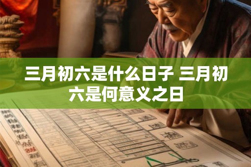 三月初六是什么日子 三月初六是何意义之日