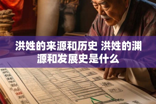 洪姓的来源和历史 洪姓的渊源和发展史是什么 洪姓的来源和历史 洪姓的渊源和发展史是什么