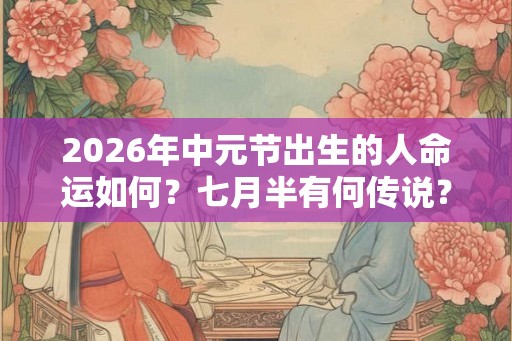 2026年中元节出生的人命运如何？七月半有何传说？