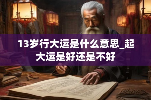 13岁行大运是什么意思_起大运是好还是不好