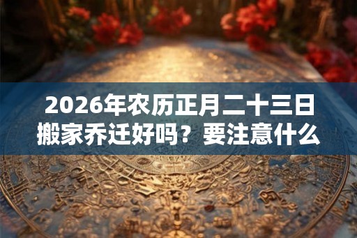 2026年农历正月二十三日搬家乔迁好吗？要注意什么？