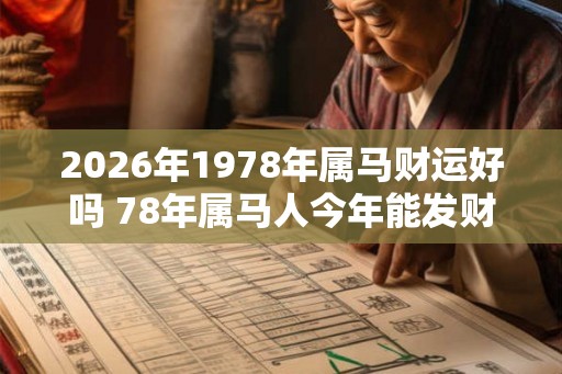 2026年1978年属马财运好吗 78年属马人今年能发财吗