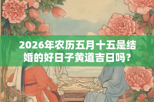 2026年农历五月十五是结婚的好日子黄道吉日吗？