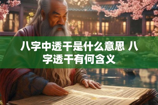 八字中透干是什么意思 八字透干有何含义