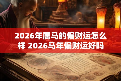 2026年属马的偏财运怎么样 2026马年偏财运好吗 2026年属马的偏财运怎么样 2026马年偏财运好吗