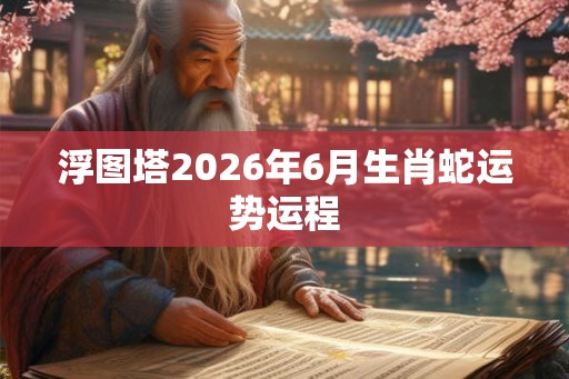 浮图塔2026年6月生肖蛇运势运程