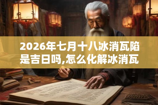 2026年七月十八冰消瓦陷是吉日吗,怎么化解冰消瓦解日
