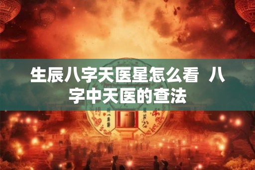生辰八字天医星怎么看  八字中天医的查法