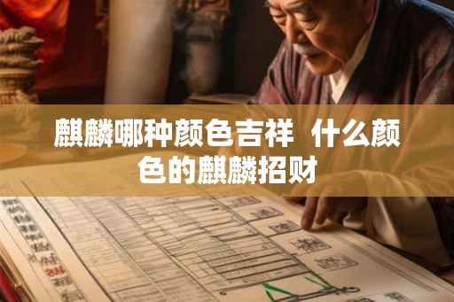 麒麟哪种颜色吉祥  什么颜色的麒麟招财