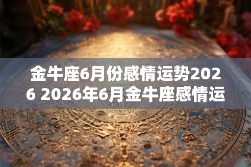 金牛座6月份感情运势2026 2026年6月金牛座感情运势如何