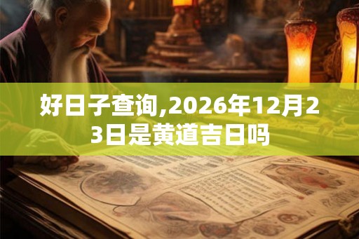 好日子查询,2026年12月23日是黄道吉日吗