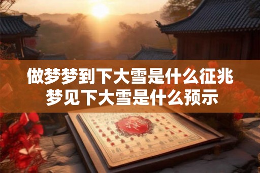 做梦梦到下大雪是什么征兆 梦见下大雪是什么预示