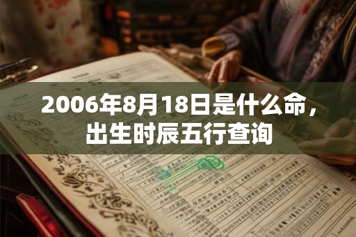 2006年8月18日是什么命，出生时辰五行查询