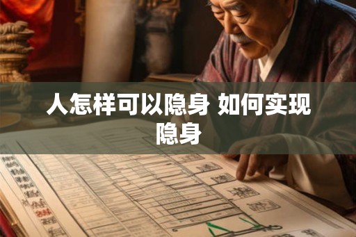 人怎样可以隐身 如何实现隐身