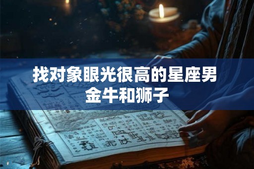找对象眼光很高的星座男 金牛和狮子 找对象眼光很高的星座男 金牛和狮子