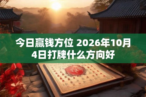今日赢钱方位 2026年10月4日打牌什么方向好