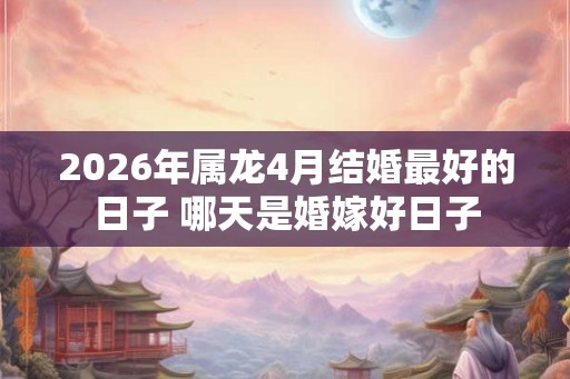 2026年属龙4月结婚最好的日子 哪天是婚嫁好日子