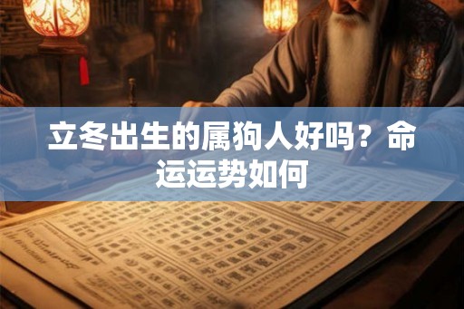立冬出生的属狗人好吗？命运运势如何