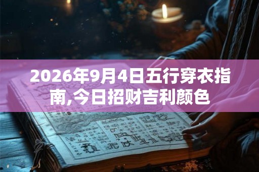 2026年9月4日五行穿衣指南,今日招财吉利颜色
