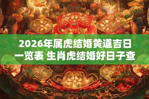 2026年属虎结婚黄道吉日一览表 生肖虎结婚好日子查询