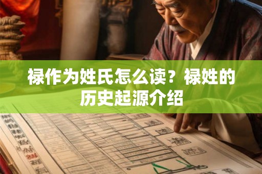 禄作为姓氏怎么读？禄姓的历史起源介绍