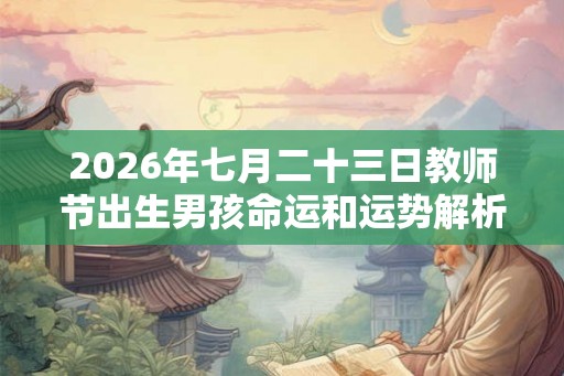 2026年七月二十三日教师节出生男孩命运和运势解析 2026年七月二十三日教师节出生男孩命运和运势解析
