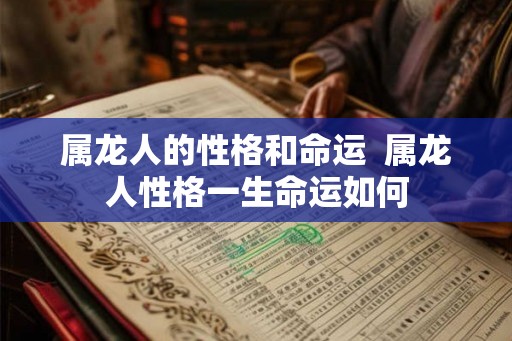 属龙人的性格和命运  属龙人性格一生命运如何