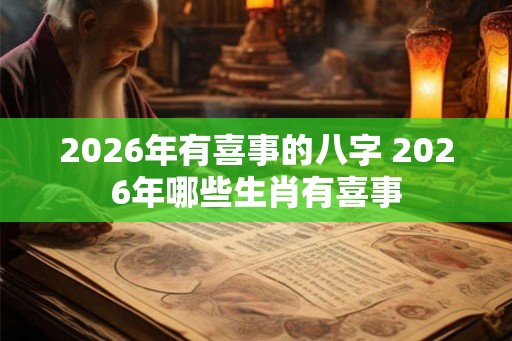 2026年有喜事的八字 2026年哪些生肖有喜事 2026年有喜事的八字 2026年哪些生肖有喜事