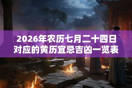 2026年农历七月二十四日对应的黄历宜忌吉凶一览表