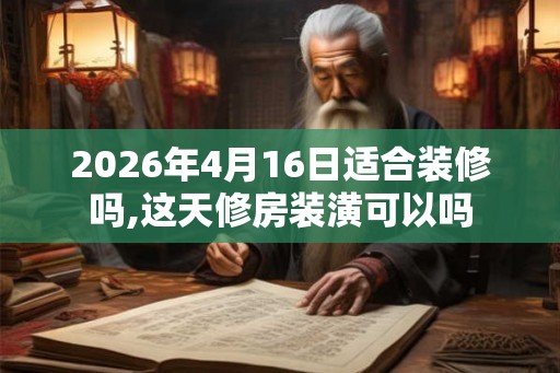 2026年4月16日适合装修吗,这天修房装潢可以吗