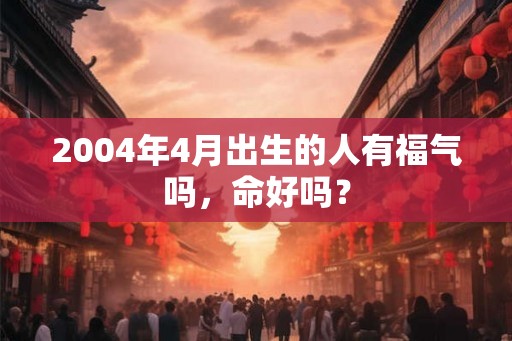 2004年4月出生的人有福气吗，命好吗？