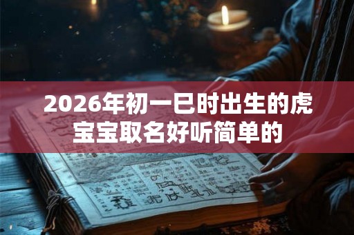 2026年初一巳时出生的虎宝宝取名好听简单的
